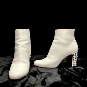Christian Louboutin white heel booties, 37
